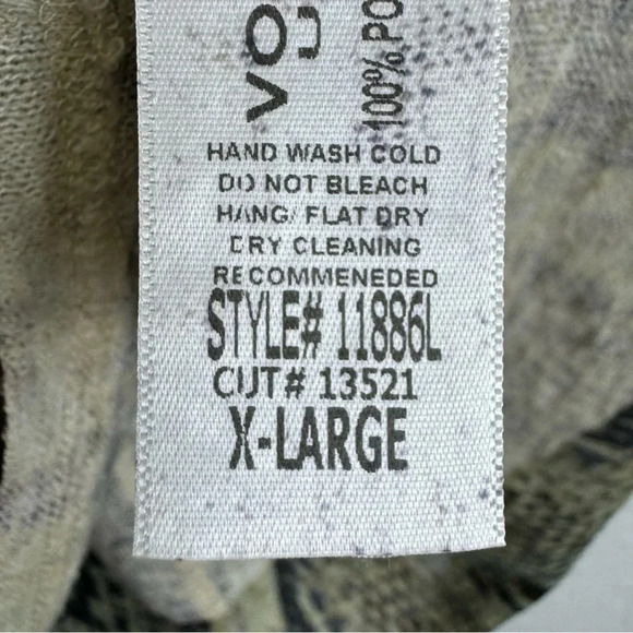 Vtg Y2K Vocal Grunge Sublimation Embellished Tunic XL Cream Black Animal Print - Picture 8 of 8